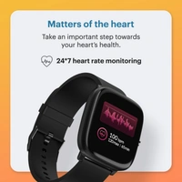 Noise ColorFit Qube SpO2 Charcoal Black Smartwatch - 1.4" inches Full Touch HD, Black, Pink